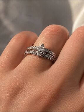 Vintage 14k White Gold Marquis Diamond Ring